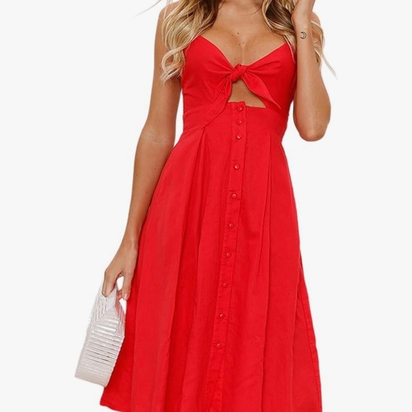 Pink Front Tie Dress - Picture 2 of 5